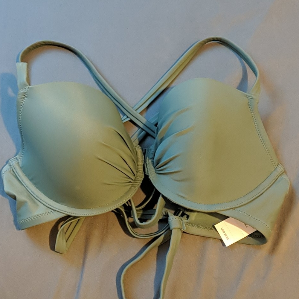 Aerie adjustable cage back bikini top